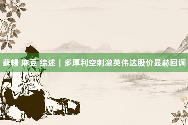 蘇暢 麻豆 综述｜多厚利空刺激英伟达股价显赫回调