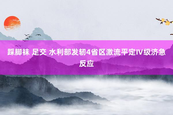 踩脚袜 足交 水利部发轫4省区激流平定Ⅳ级济急反应