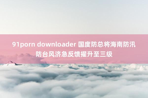 91porn downloader 国度防总将海南防汛防台风济急反馈擢升至三级