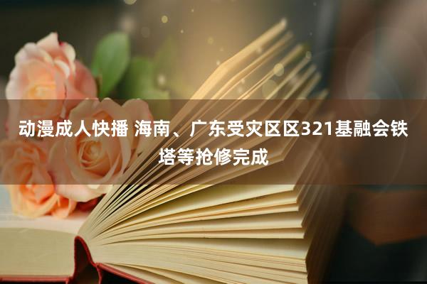 动漫成人快播 海南、广东受灾区区321基融会铁塔等抢修完成