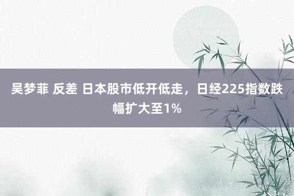 吴梦菲 反差 日本股市低开低走，日经225指数跌幅扩大至1%