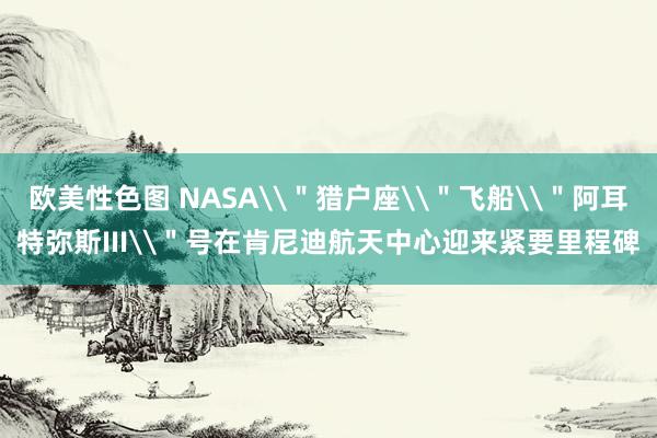 欧美性色图 NASA\＂猎户座\＂飞船\＂阿耳特弥斯III\＂号在肯尼迪航天中心迎来紧要里程碑