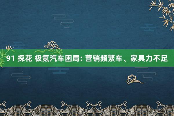 91 探花 极氪汽车困局: 营销频繁车、家具力不足