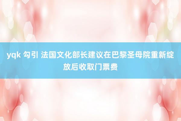 yqk 勾引 法国文化部长建议在巴黎圣母院重新绽放后收取门票费