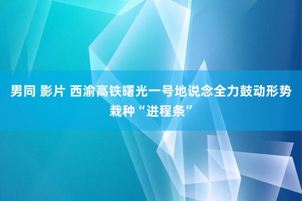 男同 影片 西渝高铁曙光一号地说念全力鼓动形势栽种“进程条”