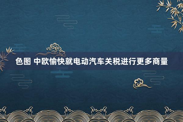 色图 中欧愉快就电动汽车关税进行更多商量