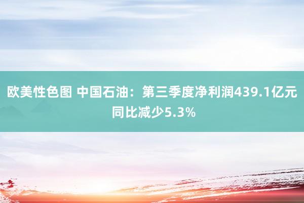 欧美性色图 中国石油：第三季度净利润439.1亿元 同比减少5.3%