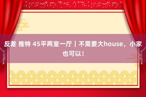 反差 推特 45平两室一厅｜不需要大house，小家也可以！