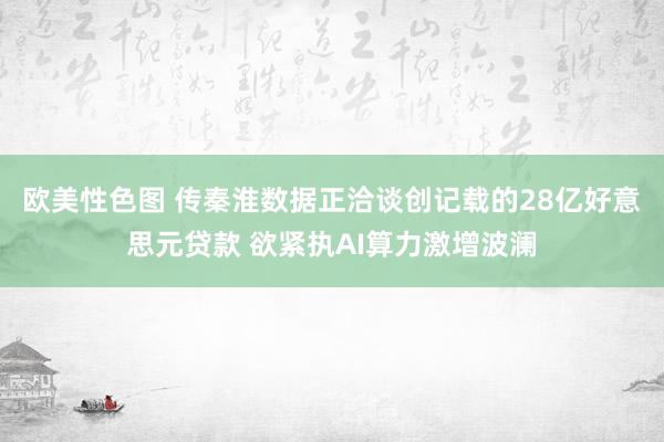 欧美性色图 传秦淮数据正洽谈创记载的28亿好意思元贷款 欲紧执AI算力激增波澜