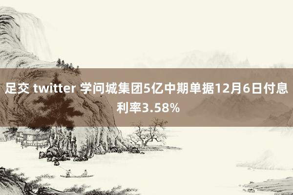 足交 twitter 学问城集团5亿中期单据12月6日付息 利率3.58%