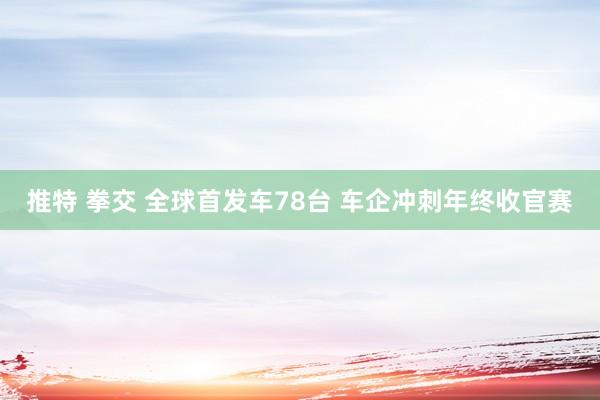 推特 拳交 全球首发车78台 车企冲刺年终收官赛