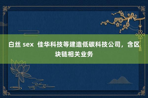 白丝 sex  佳华科技等建造低碳科技公司，含区块链相关业务