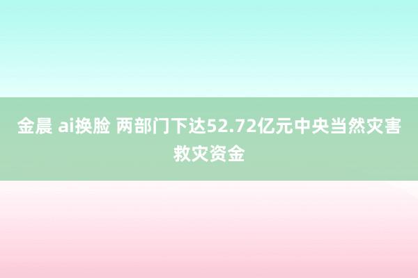 金晨 ai换脸 两部门下达52.72亿元中央当然灾害救灾资金