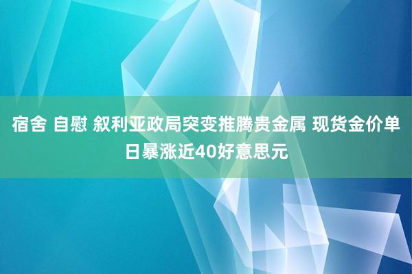 宿舍 自慰 叙利亚政局突变推腾贵金属 现货金价单日暴涨近40好意思元