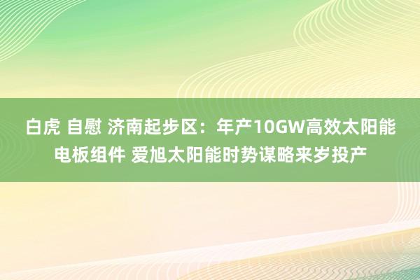 白虎 自慰 济南起步区：年产10GW高效太阳能电板组件 爱旭太阳能时势谋略来岁投产