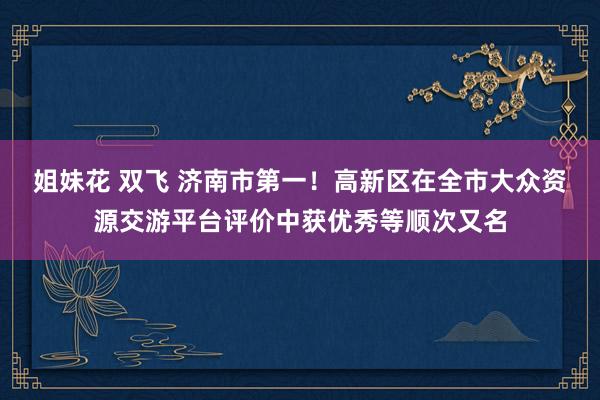 姐妹花 双飞 济南市第一！高新区在全市大众资源交游平台评价中获优秀等顺次又名