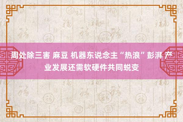 周处除三害 麻豆 机器东说念主“热浪”彭湃 产业发展还需软硬件共同蜕变