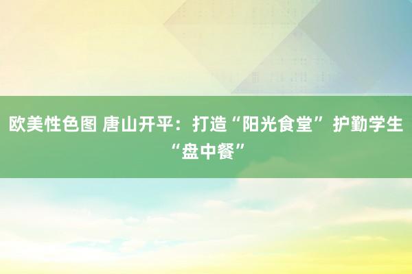 欧美性色图 唐山开平：打造“阳光食堂” 护勤学生“盘中餐”