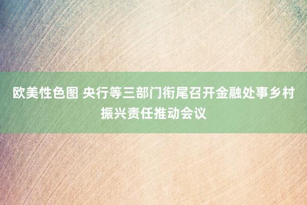 欧美性色图 央行等三部门衔尾召开金融处事乡村振兴责任推动会议