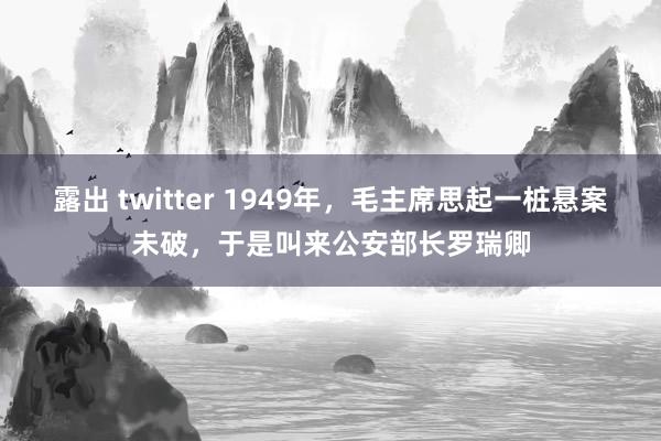 露出 twitter 1949年，毛主席思起一桩悬案未破，于是叫来公安部长罗瑞卿