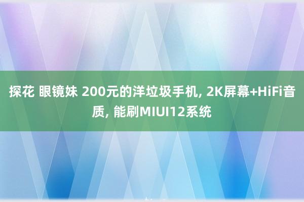 探花 眼镜妹 200元的洋垃圾手机， 2K屏幕+HiFi音质， 能刷MIUI12系统