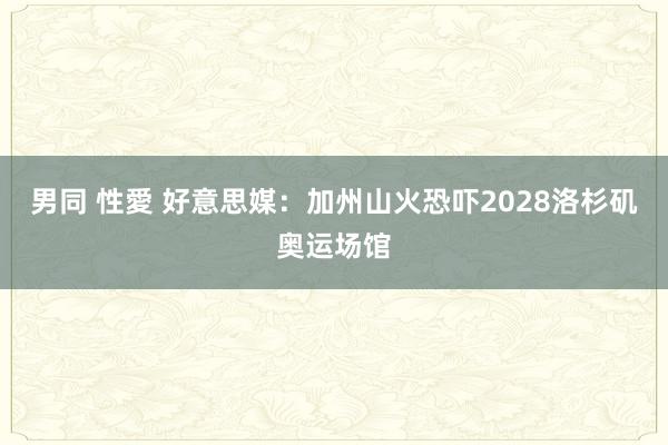 男同 性愛 好意思媒：加州山火恐吓2028洛杉矶奥运场馆