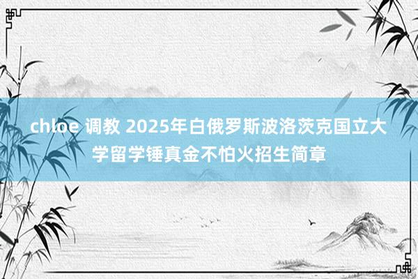 chloe 调教 2025年白俄罗斯波洛茨克国立大学留学锤真金不怕火招生简章